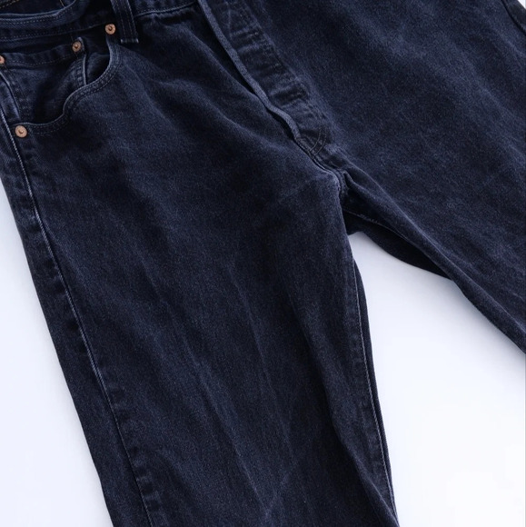 Levi's 501 Straight Fit Made in Mexico 100% Cotton Black Denim Jeans -size 38/32 - Picture 11 of 14